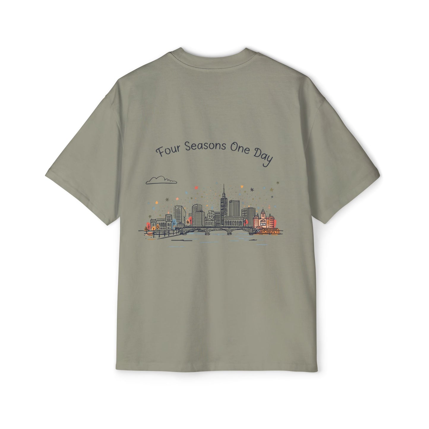 Cityscape T-Shirt — "Four Seasons One Day" Graphic Tee